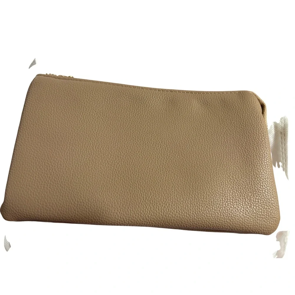 Brentano Nude Pebbled Triple Compartment Clutch Bag NEW‎